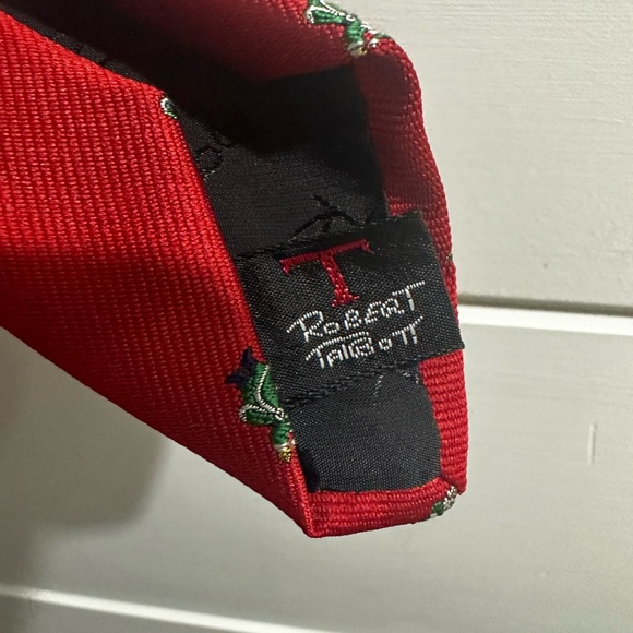 Vintage Robert Talbott For Cravate Red Santa Silk Tie - Picture 5 of 9
